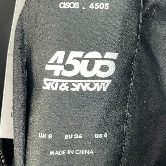 NEW ASOS 4505 Womens 4 Black High Waisted Salopette Flare Jumpsuit Ski Bib - Picture 6 of 13